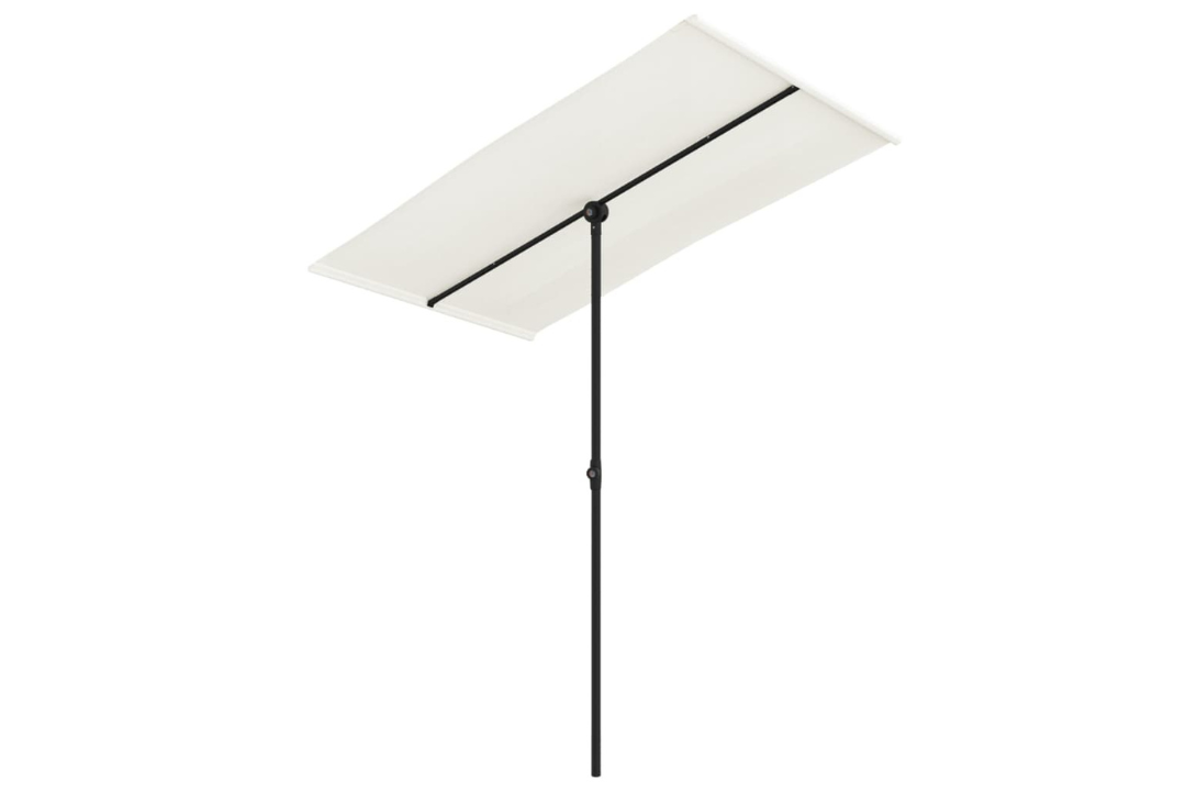 Garden Parasol 180x110 cm with Aluminum Pole in Sand White