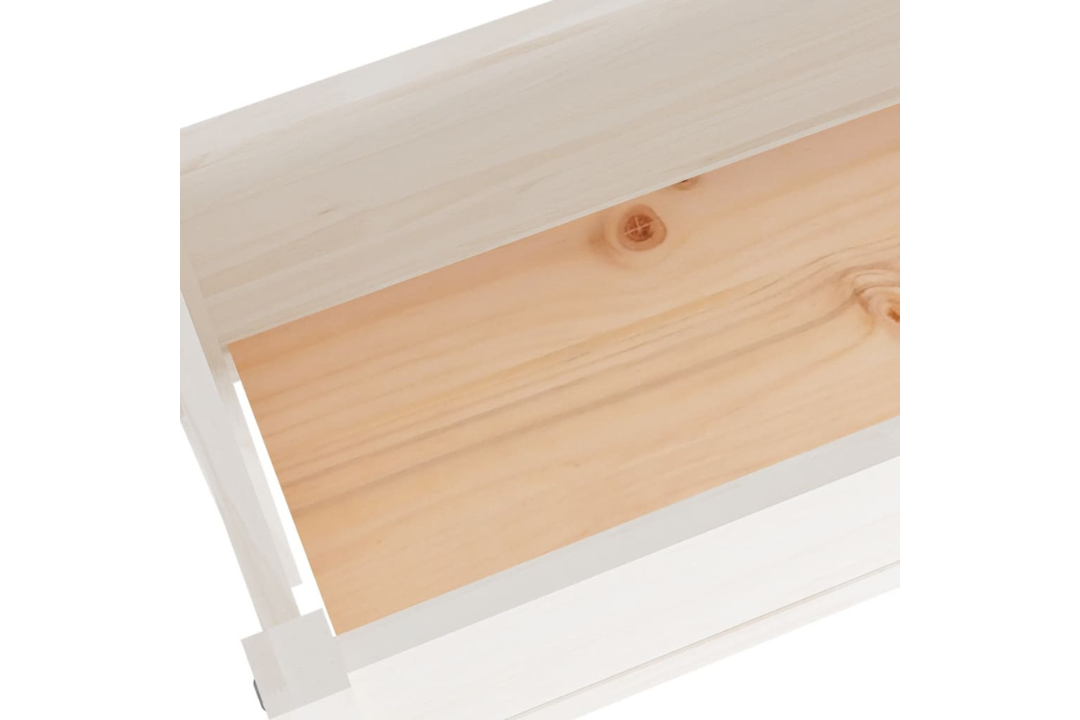 Garden Planters 2 pcs White Solid Wood Pine With a Generous Dimensions of 110 x 31 x 70 cm (L x W x H)