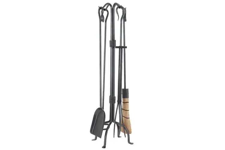 Country Classic Fireplace Tool Set Made of Wrought Iron