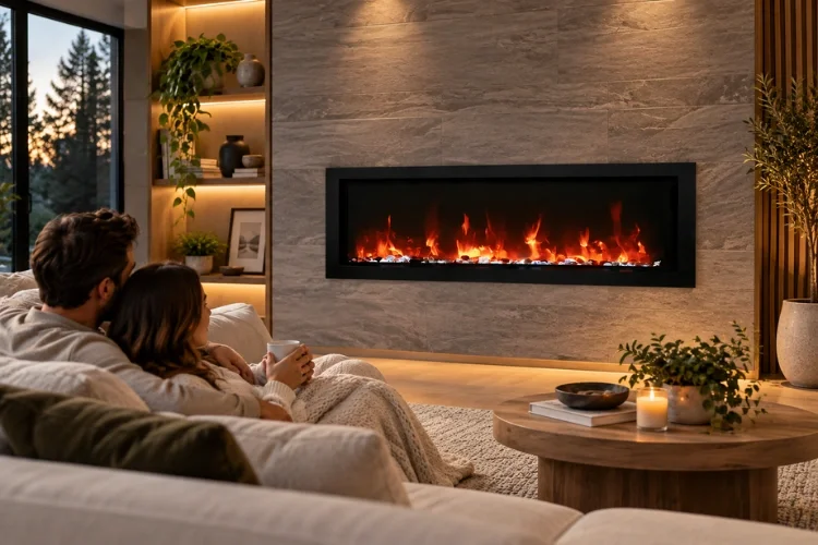 Cozy Modern Fireplace Retreat