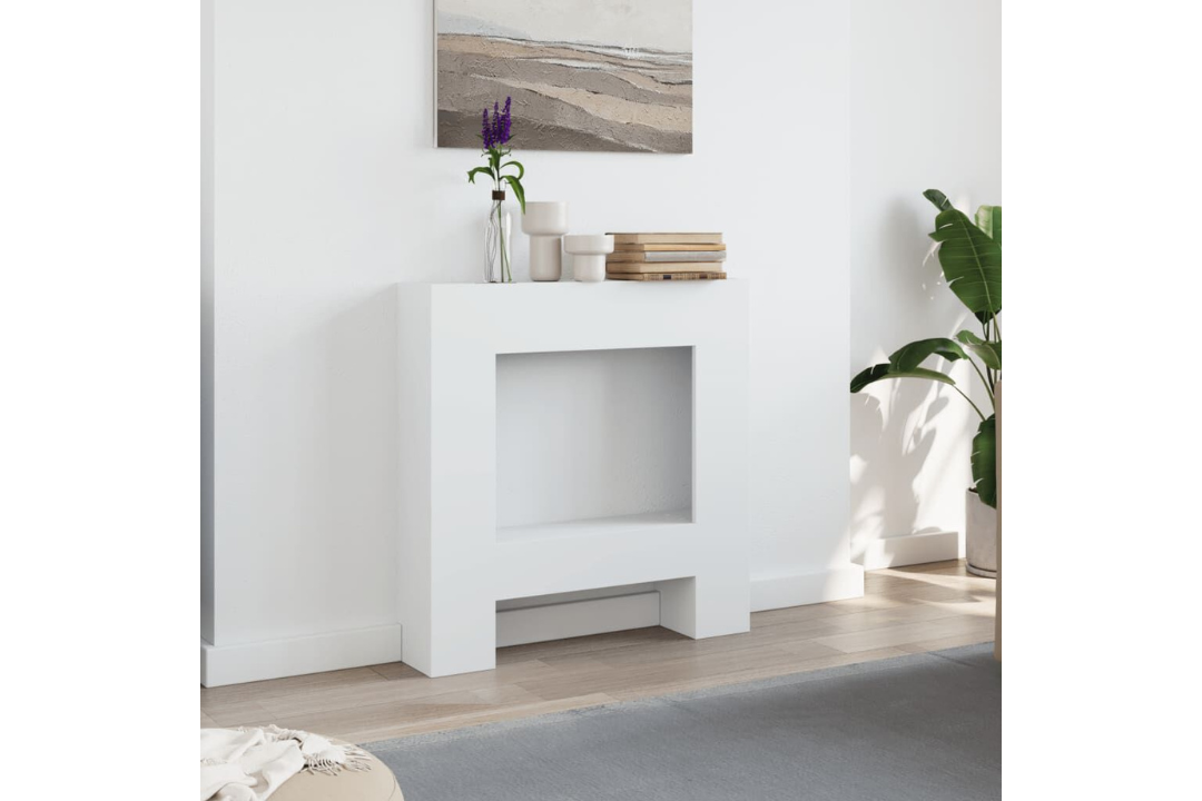 Fireplace Surround 81 x 18 x 82 cm in White Made from Engineered Wood