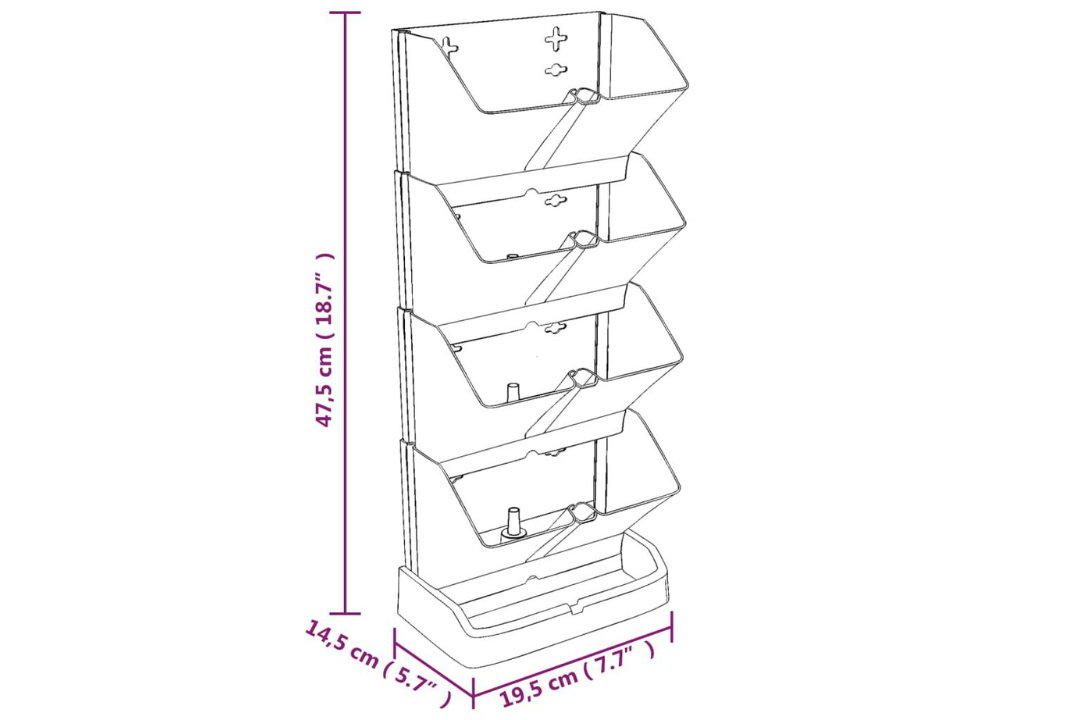 Vertical Patio Plant Set 4pcs Anthracite Specifications