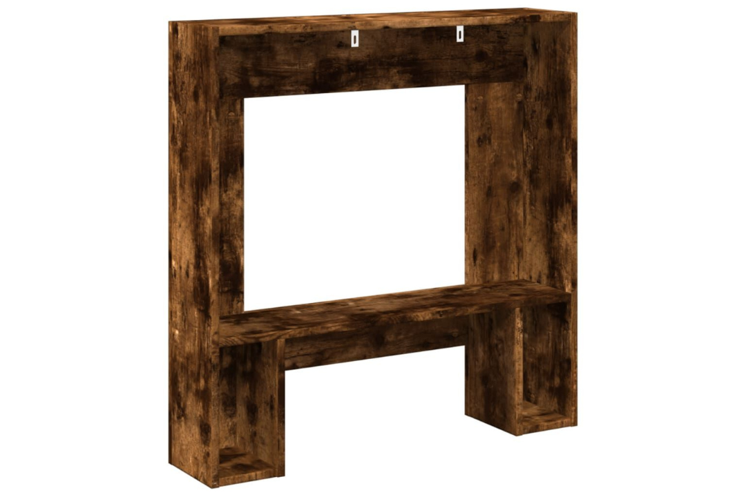 Modern Fireplace Surround 81 x 18 x 82 cm in Smoked Oak Made of Engineered Wood