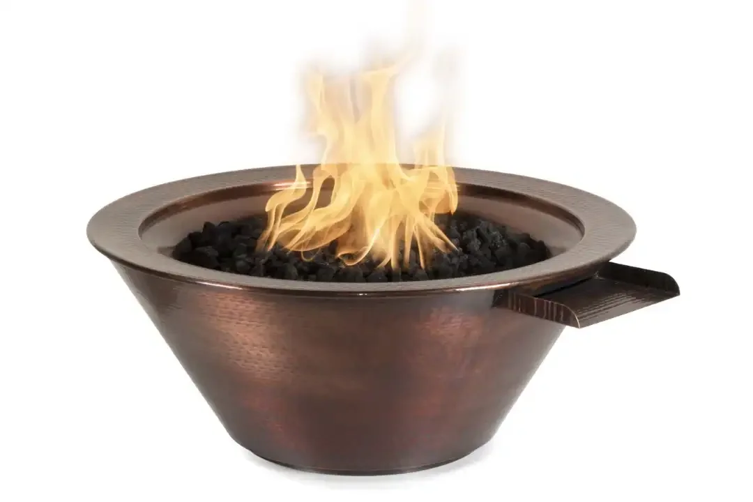 The Outdoor Plus 24" Cazo Fire & Water Bowl ® – Hammered Patina Copper