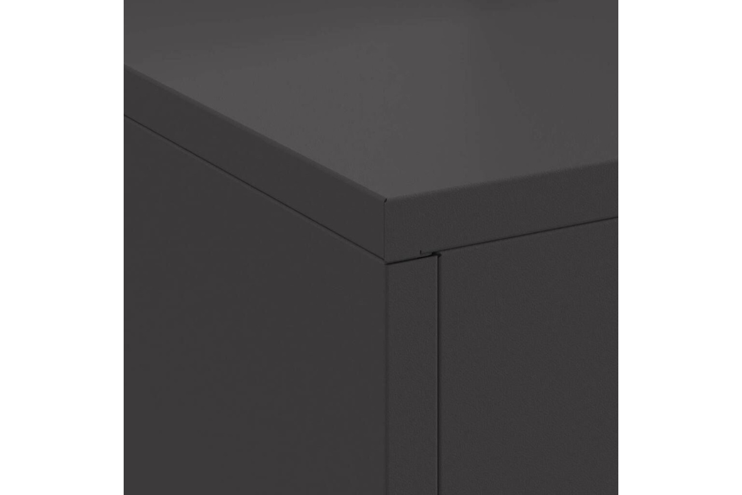Minimalist Fire Pit with Chimney 60 x 40 x 96 cm in Black Cold-Rolled Steel