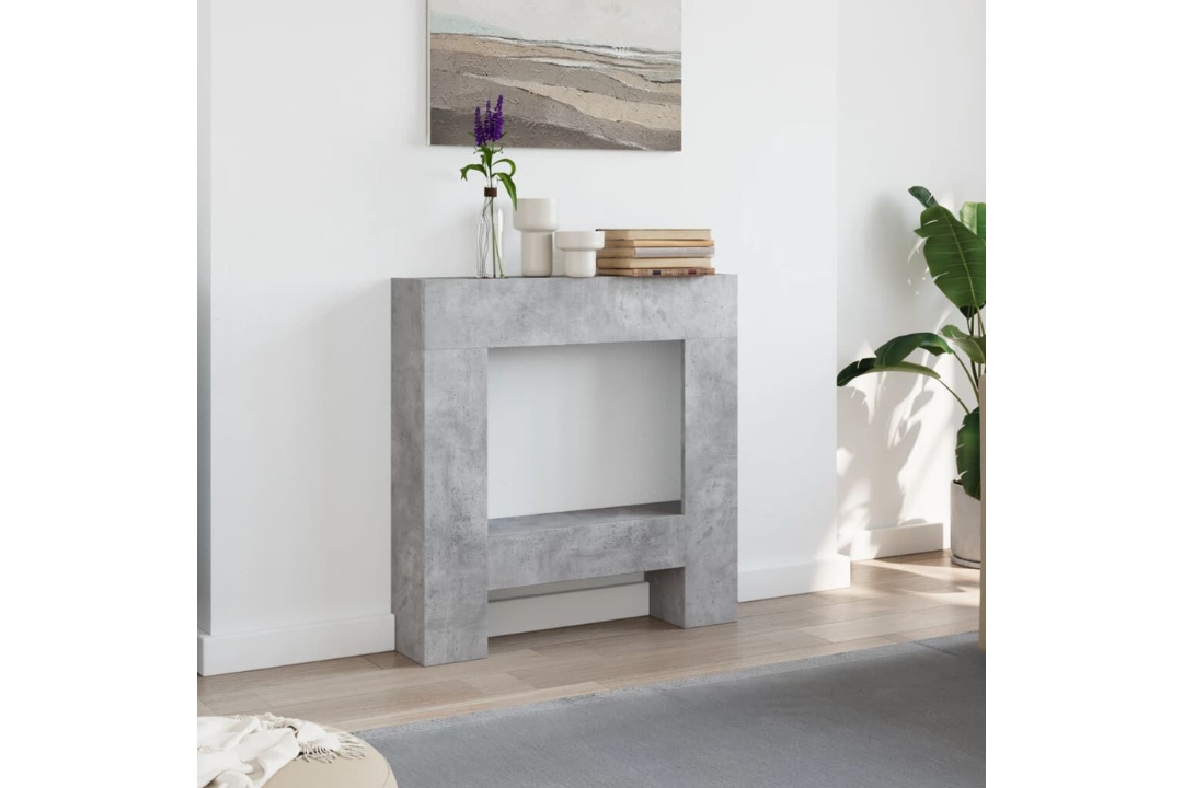 Fireplace Surround 81 x 18 x 82 cm in Concrete Gray Made from Engineered Wood