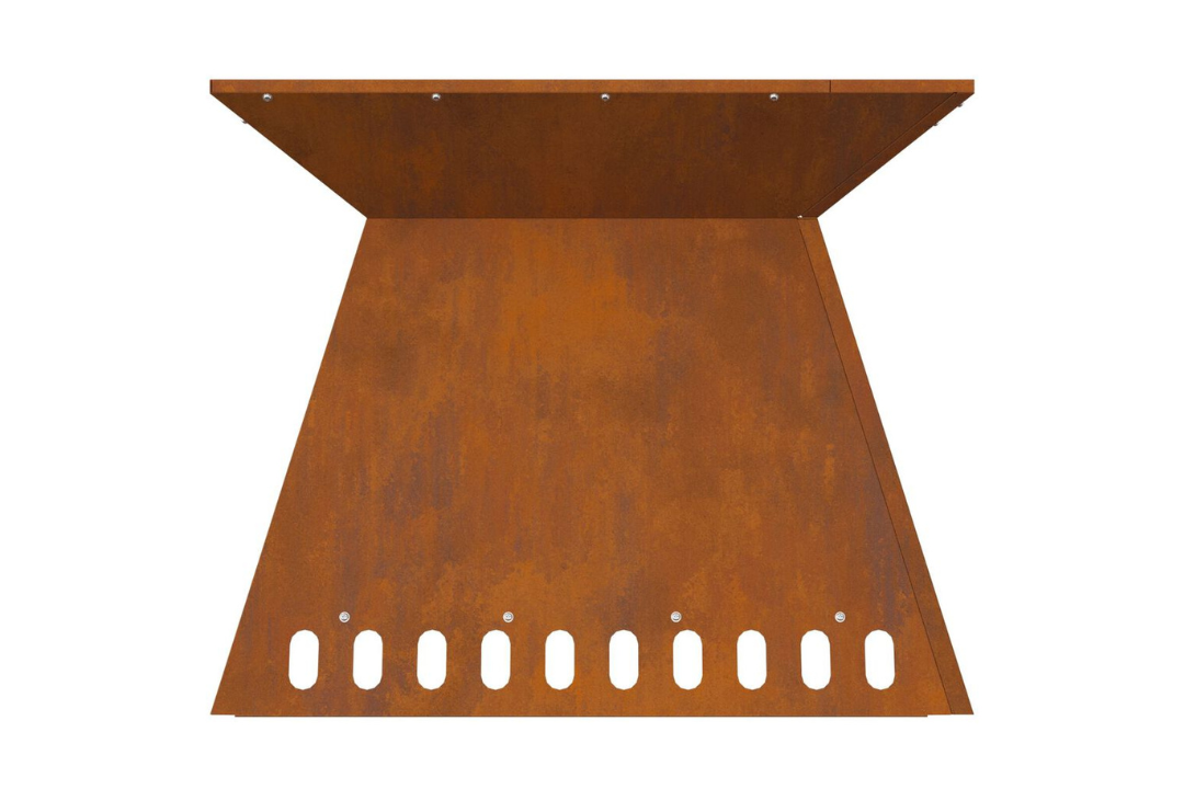 Weather-Tough Fire Pit 60 x 60 x 50 cm in Rusty Brown Weathering Steel