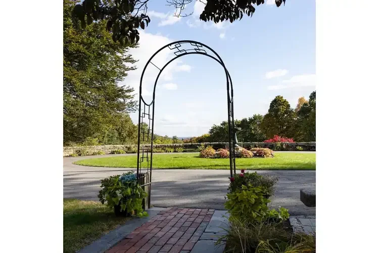 Square-on-Squares Arbor Crafted from Sturdy in Graphite Powder-coated Finish