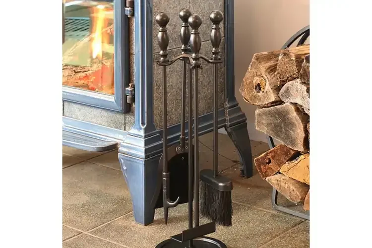 Bolton Mini Tool Set – 24" Cast & Wrought Iron Fireplace Tools in Black Details