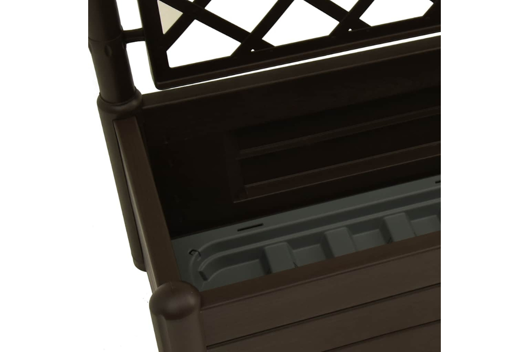 Garden Planter with Trellis PP Mocha With Raised Garden Bed with Drainage