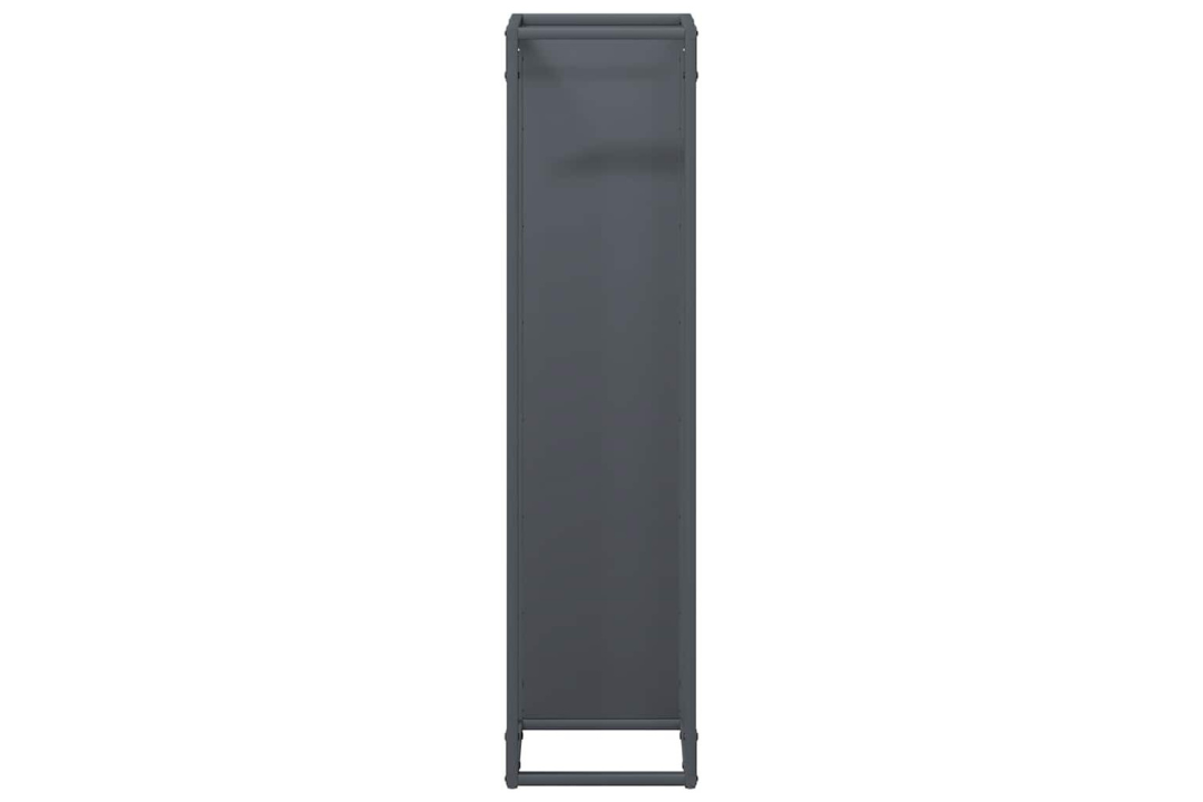 Compact Firewood Rack 25 x 25 x 100 cm in Anthracite Made of Cold-Rolled Steel