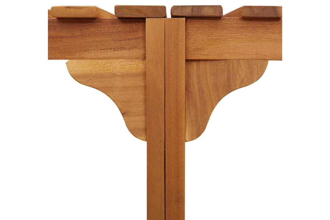 Sleek Hot Tub Surround Half-Round Solid Wood Acacia in 272 x 120.5 x 55.5 cm