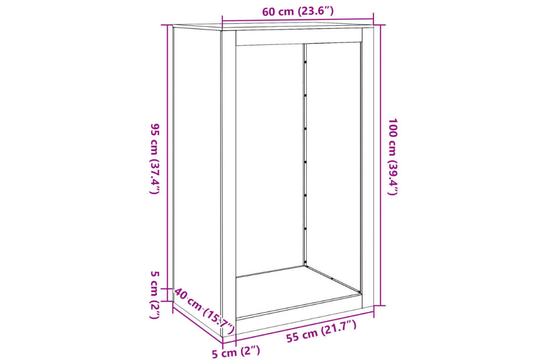 Firewood Rack – Weathering Steel Outdoor Log Holder Specifications