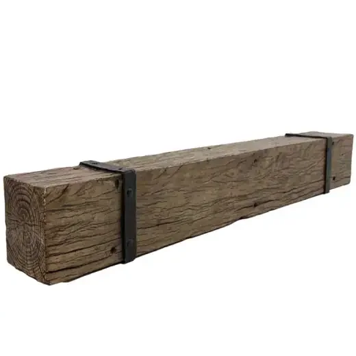 Banded Cast Stone Mantel Shelf Side View
