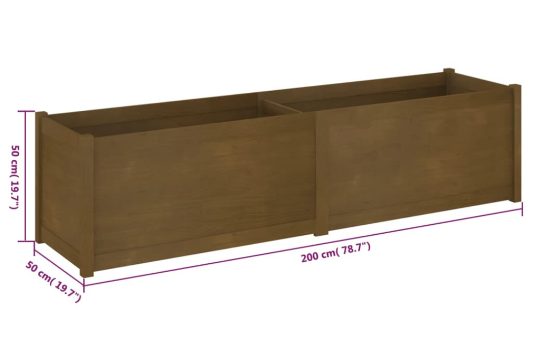 Garden Planter Honey Brown Solid Pinewood Specifications