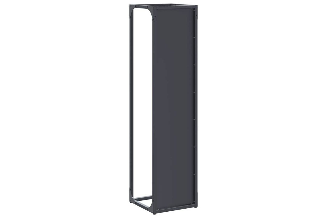 Durable Firewood Rack 25 x 25 x 100 cm in Anthracite Made of Cold-Rolled Steel