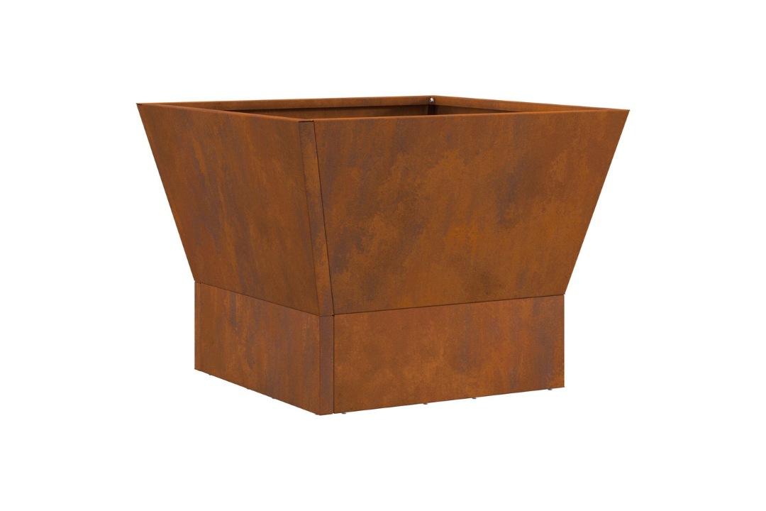 Square Fire Pit 40 x 40 x 30 cm Steel in Rustic Brown