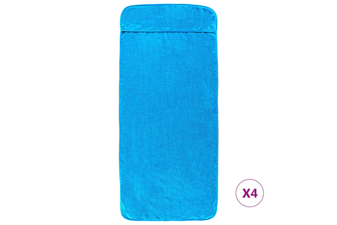Soft Beach Towels 4 pcs – 60 x 135 cm in Turquoise with 400 GSM Cotton Blend