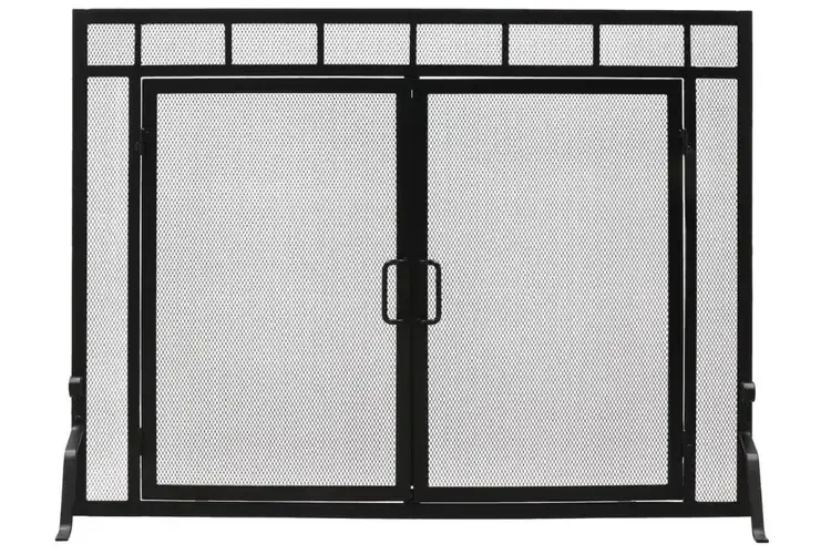 Sidelight Classic Fireplace Screens with Doors in 44" W x 33" H
