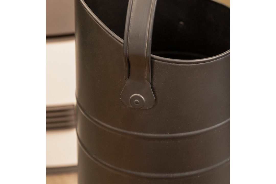 Black Pellet Scuttles with Top Handle
