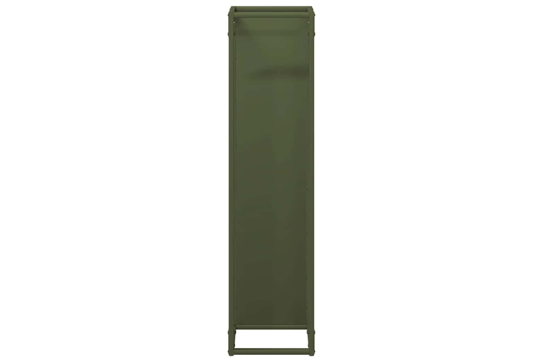 Compact Firewood Rack 25 x 25 x 100 cm in Olive Green Made of Cold-Rolled Steel