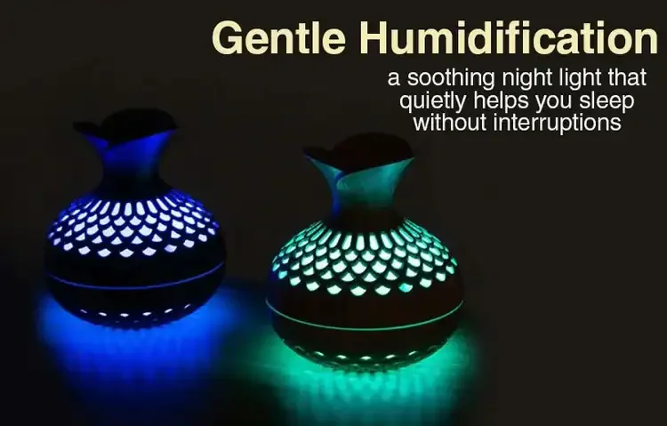 Wooden Flower-Shaped Ultrasonic Humidifier With LED lights