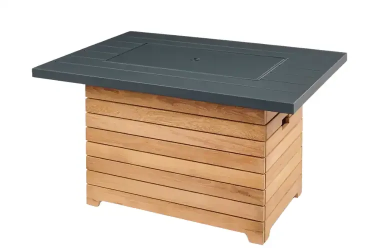 Darien 42" Aluminum Top Rectangular Gas Fire Pit Table Cover Included