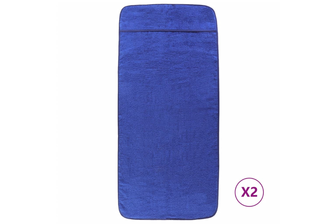 Beach Towels 2 pcs 75x200 cm Fabric 400 GSM in Royal Blue with Quick Dry Feature