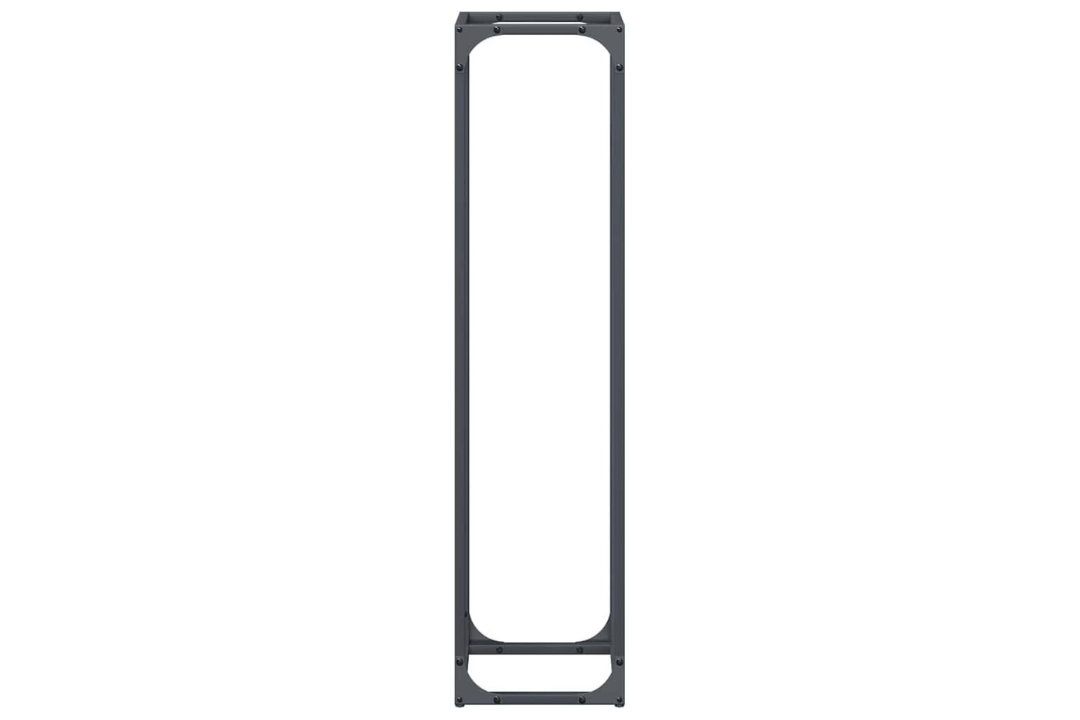 Space-Saving Firewood Rack 25 x 25 x 100 cm in Anthracite Made of Cold-Rolled Steel