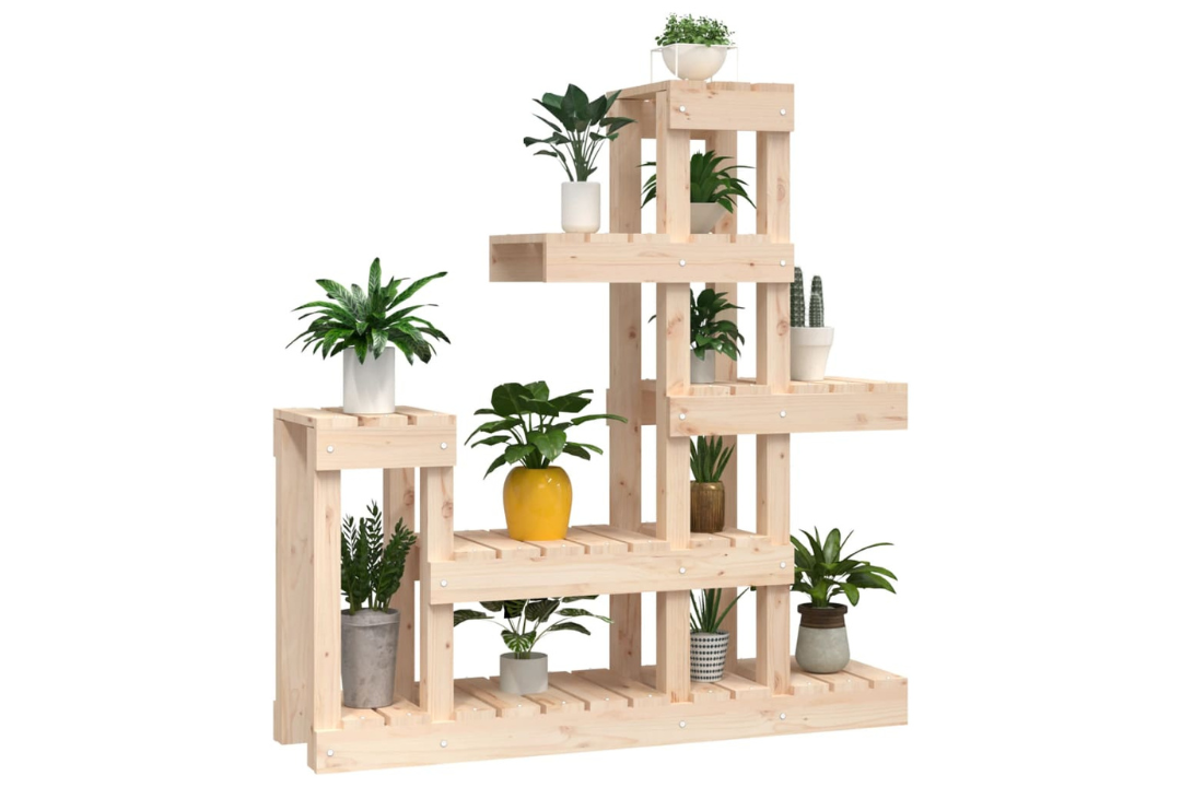 Durable Plant Stand 92 x 25 x 97 cm Solid Wood Pine in Natural