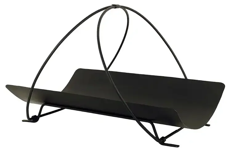 Petite Panier Log Basket – Wrought Iron Fireplace Wood Holder Solid Steel