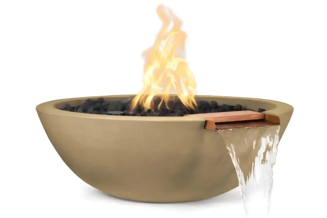 27" Sedona Fire & Water Bowl GFRC Concrete - Brown