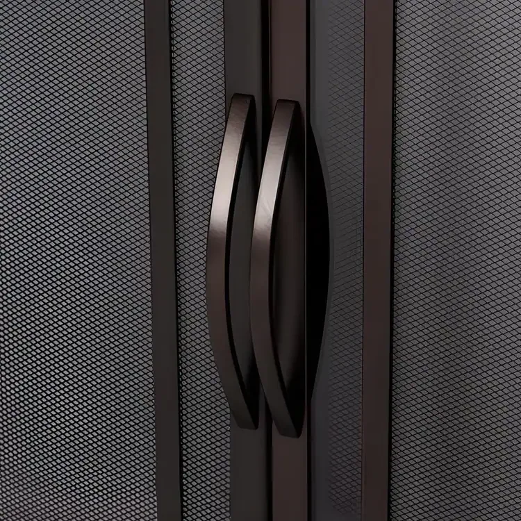 Farnsworth Fireplace Glass Door Handle Close Up