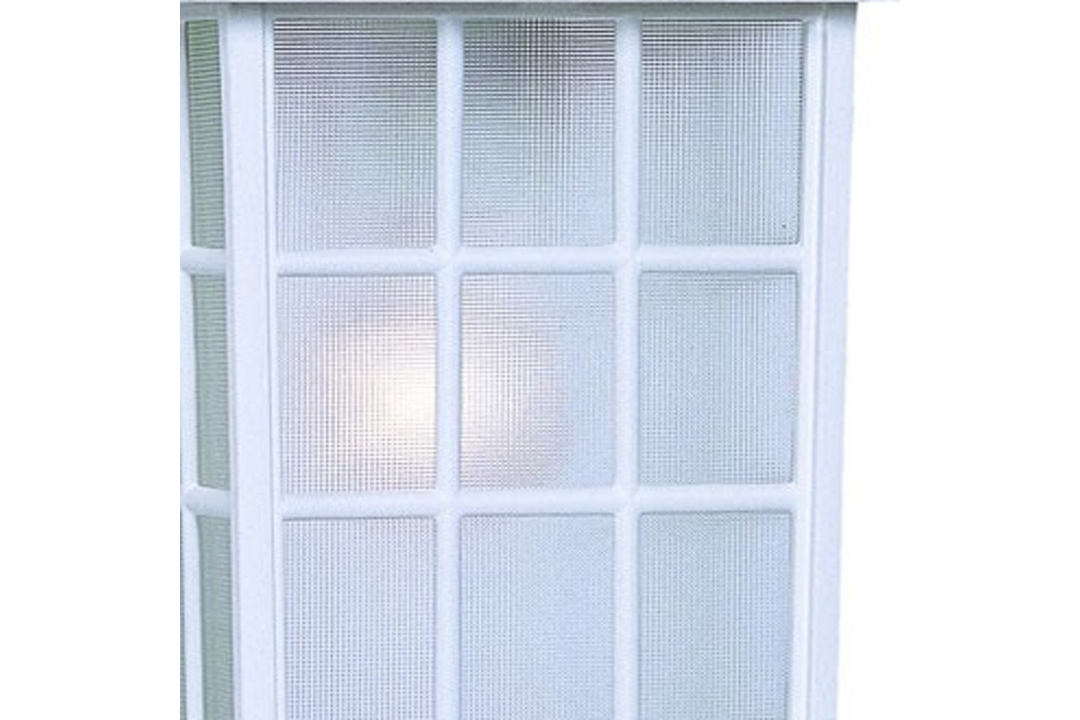 White Window Pane Lantern Wall Light Frosted Glass Details