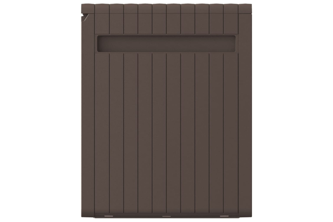 Durable Brown Polypropylene Cushion Box – 270L Outdoor Storage Chest & Seat