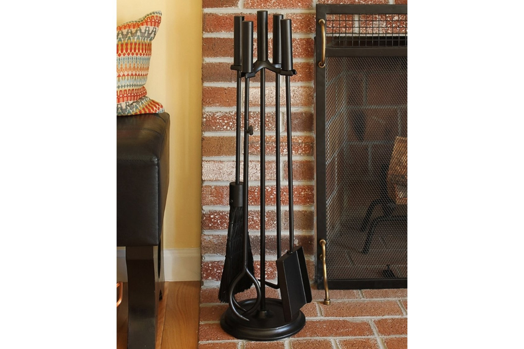 Bedford Fireplace Tool Set in All Black