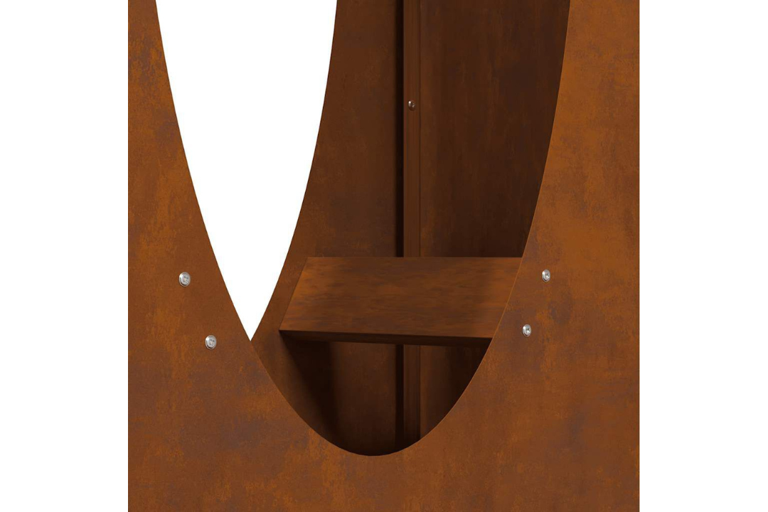 Corrosion-Resistant Firewood Rack 50 x 23 x 100 cm in Weathering Steel