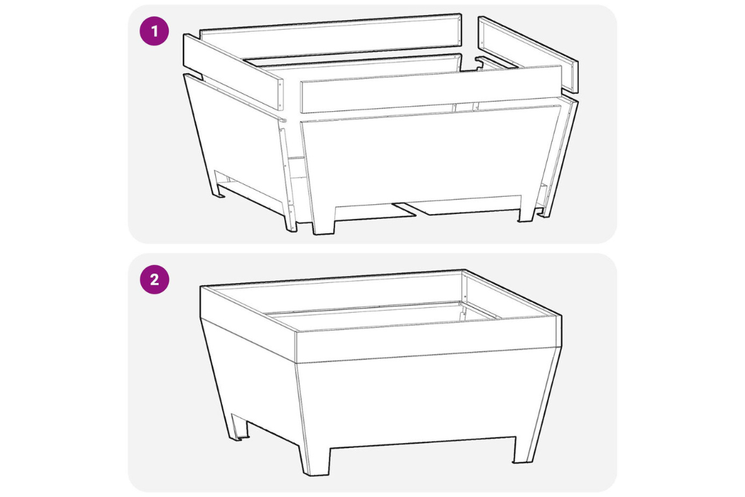 Square Fire Pit 50 x 50 x 38 cm in Black Cold-Rolled Steel Easy Assembly