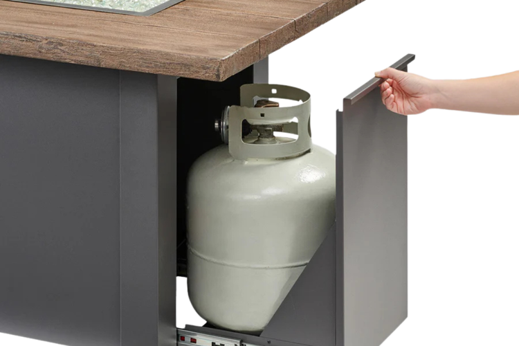 Havenwood 62" Graphite Grey Rectangular Gas Fire Pit Table Hidden Access Door