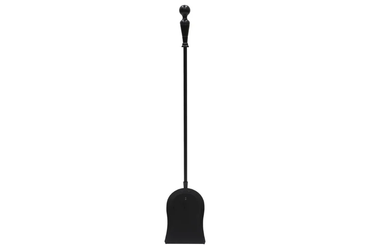 Plymouth Fireplace Tool Set – Cast & Wrought Iron, Black Powder-Coated Shovel in Rectangular Base