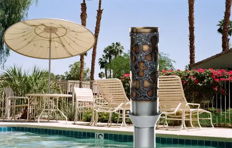 Plumeria Electronic Ignition Gas Tiki Torch Pool Setting