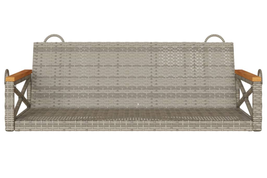 Swing Bench Poly Rattan in Gray Weather-Resistant