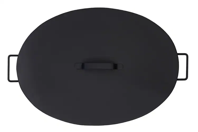 Black Oval Tub with Lid Details