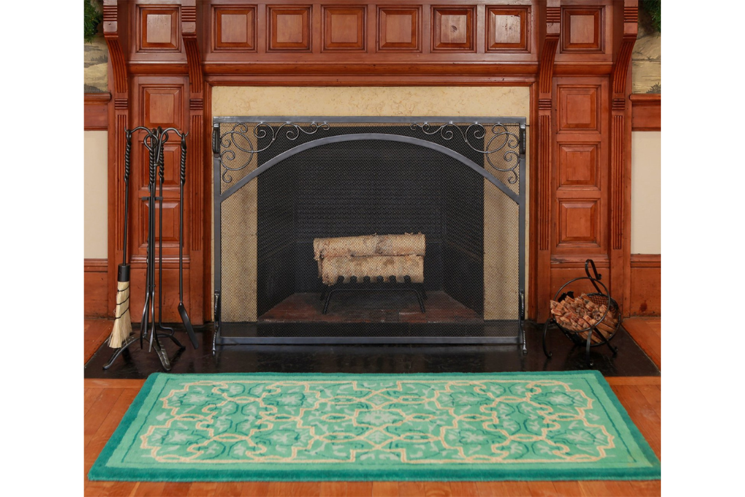 Sterling Flat Fireplace Screen in 44" W x 33" H Made from Wrought Iron