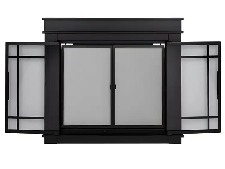 Finley Fireplace Glass Door With Open Glass Doors