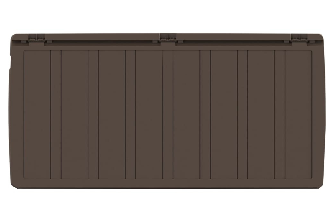 Lightweight Brown Polypropylene Cushion Box – 270L Outdoor Storage Chest & Seat