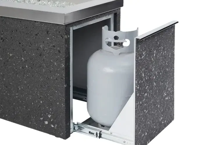 Key Largo 48" Linear Gas Fire Pit Table Hidden Access Door