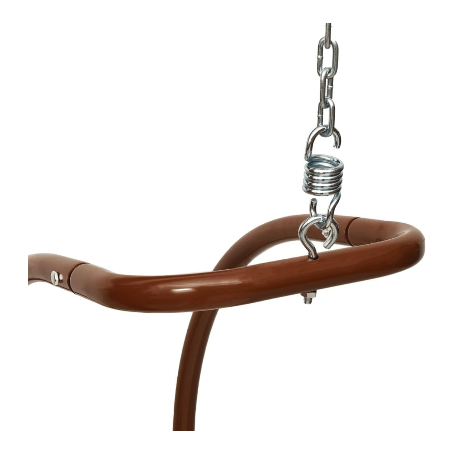 Swing Chair with Cushion Fabric and Solid Wood Poplar Handle and Chain Details