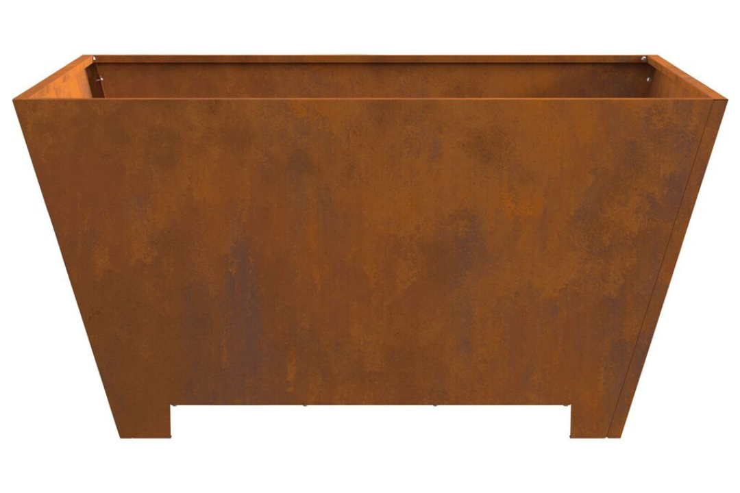 High-Quality Fire Pit Square 80 x 80 x 40 cm in Rusty Brown Weathering Steel