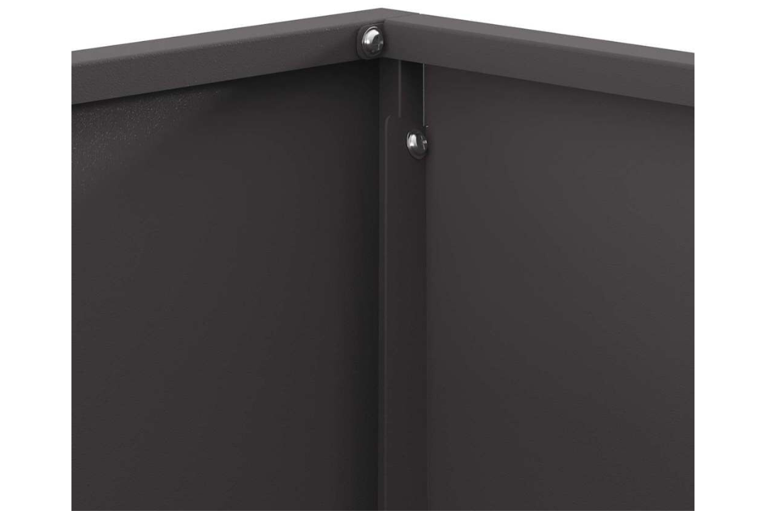 Fire Pit Square 60 x 60 x 30 cm in Black Powder-Coated Finish Cold-Rolled Steel